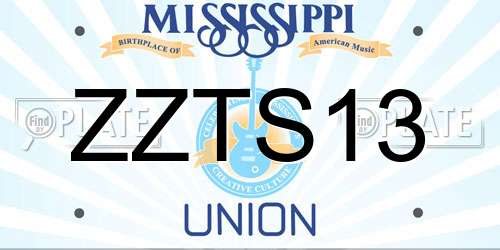 ZZTS13 Mississippi License Plate