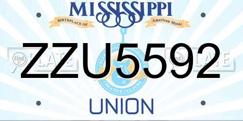ZZU5592 Mississippi License Plate