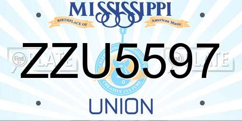 ZZU5597 Mississippi License Plate