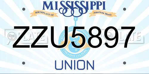 ZZU5897 Mississippi License Plate