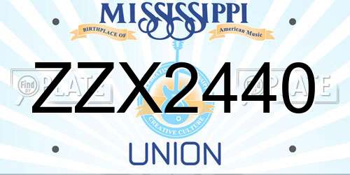 ZZX2440 Mississippi License Plate