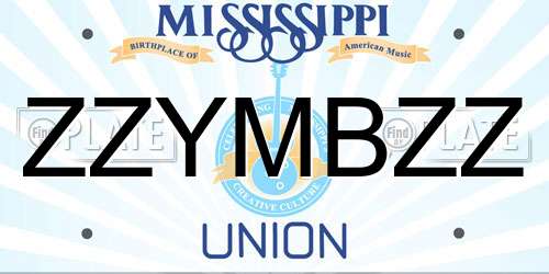 ZZYMBZZ Mississippi License Plate