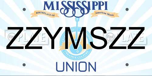 ZZYMSZZ Mississippi License Plate