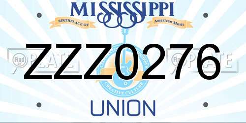 ZZZ0276 Mississippi License Plate