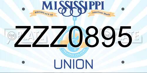 ZZZ0895 Mississippi License Plate