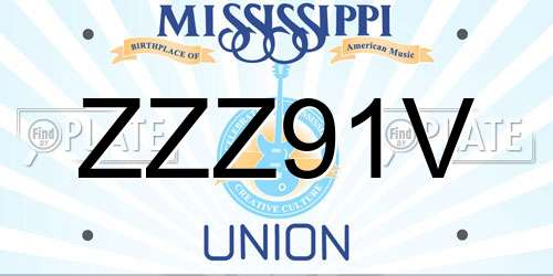 ZZZ91V Mississippi License Plate