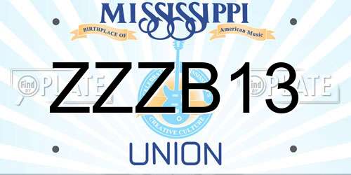 ZZZB13 Mississippi License Plate