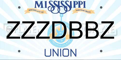 ZZZDBBZ Mississippi License Plate