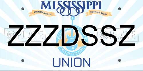 ZZZDSSZ Mississippi License Plate