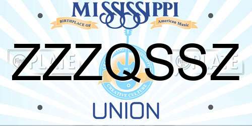 ZZZQSSZ Mississippi License Plate