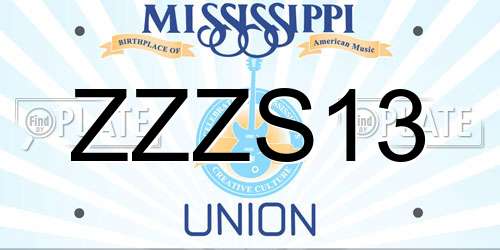 ZZZS13 Mississippi License Plate