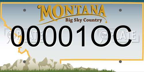 00001OC Montana License Plate