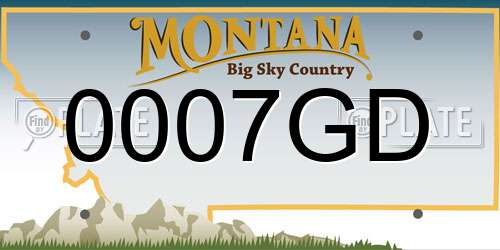 0007GD Montana License Plate