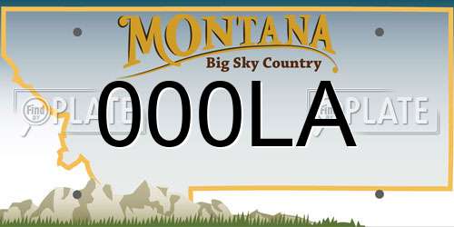 000LA Montana License Plate