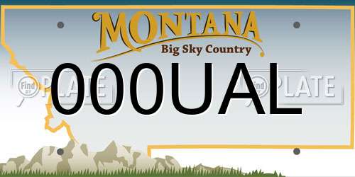 000UAL Montana License Plate