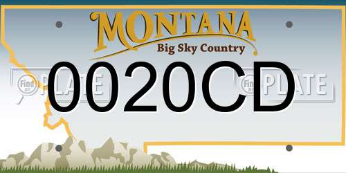 0020CD Montana License Plate
