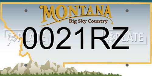 0021RZ Montana License Plate