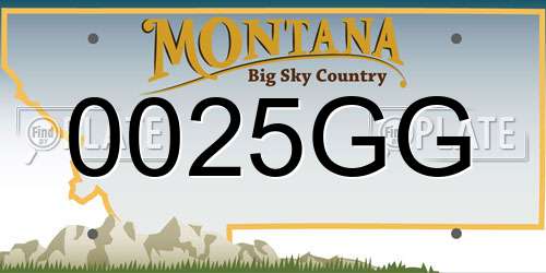 0025GG Montana License Plate