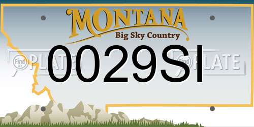 0029SI Montana License Plate