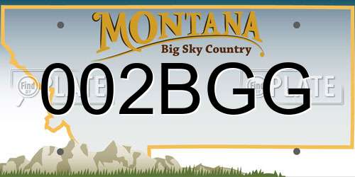 002BGG Montana License Plate