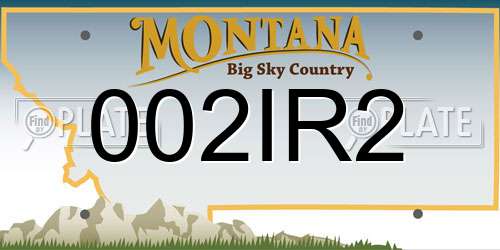 002IR2 Montana License Plate