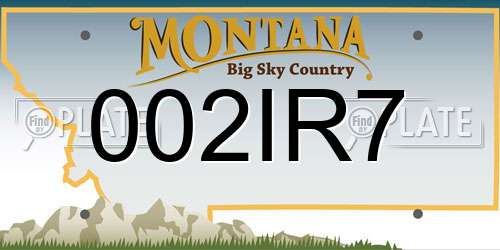 002IR7 Montana License Plate
