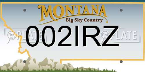 002IRZ Montana License Plate