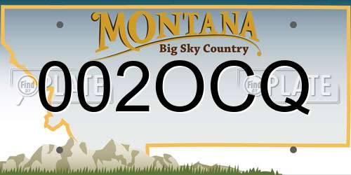 002OCQ Montana License Plate