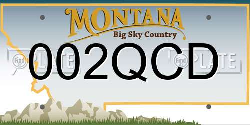 002QCD Montana License Plate