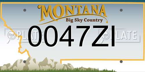 0047ZI Montana License Plate