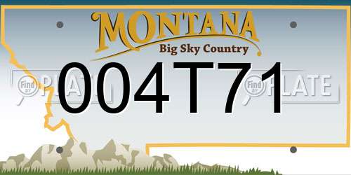 004T71 Montana License Plate
