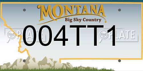 004TT1 Montana License Plate