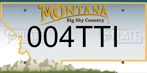004TTI Montana License Plate
