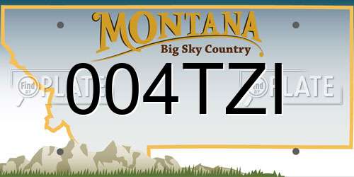004TZI Montana License Plate