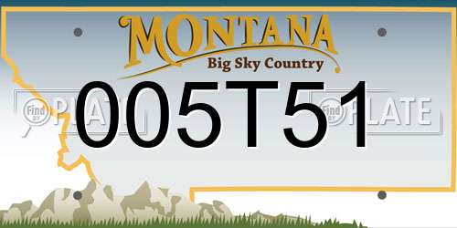 005T51 Montana License Plate
