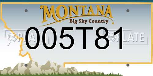 005T81 Montana License Plate