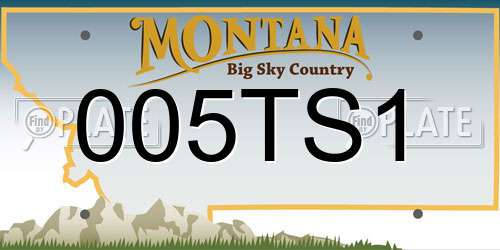 005TS1 Montana License Plate