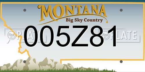 005Z81 Montana License Plate