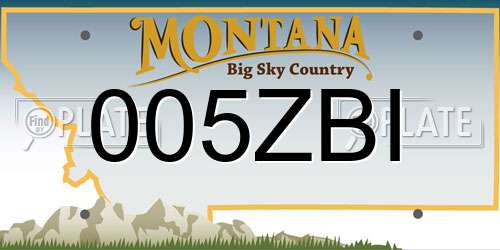 005ZBI Montana License Plate