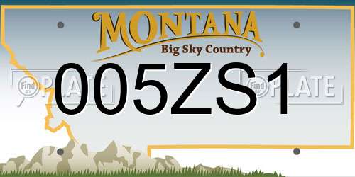 005ZS1 Montana License Plate