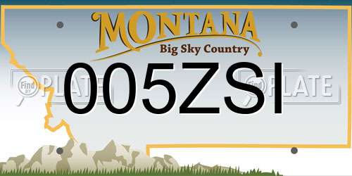 005ZSI Montana License Plate
