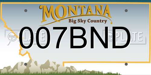 007BND Montana License Plate