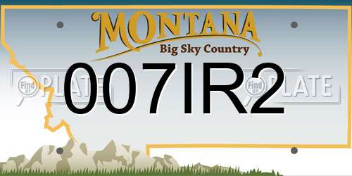 007IR2 Montana License Plate