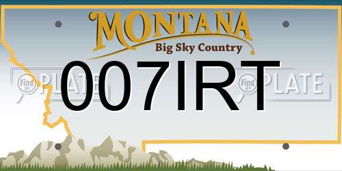 007IRT Montana License Plate