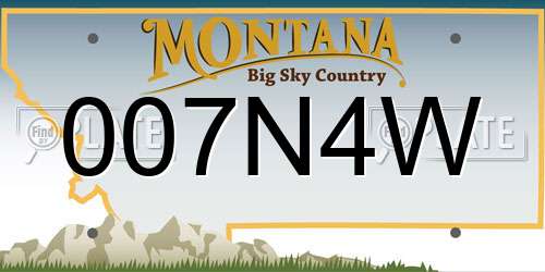 007N4W Montana License Plate