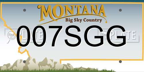 007SGG Montana License Plate