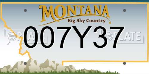 007Y37 Montana License Plate
