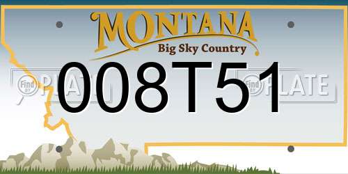 008T51 Montana License Plate