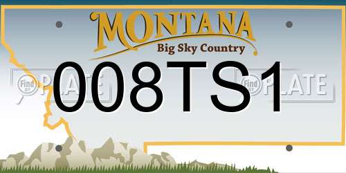 008TS1 Montana License Plate