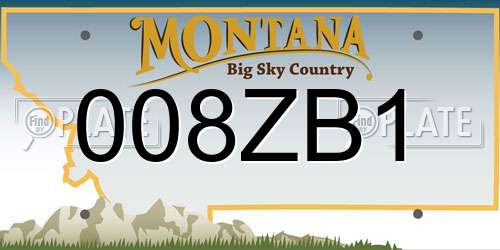 008ZB1 Montana License Plate